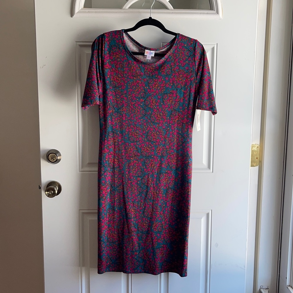 Lularoe Julia print medium dress NWT